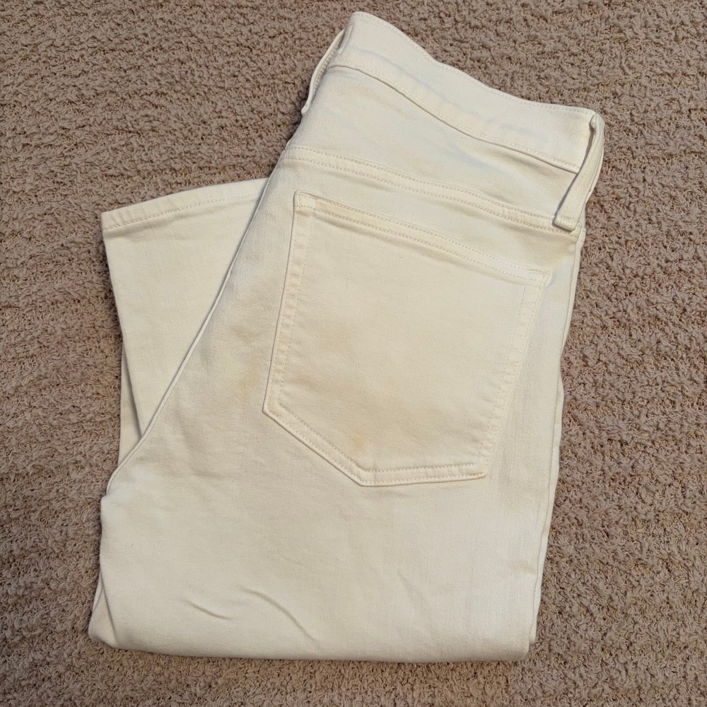J.Crew Vintage Straight Jean Button Fly White Denim Womens 10